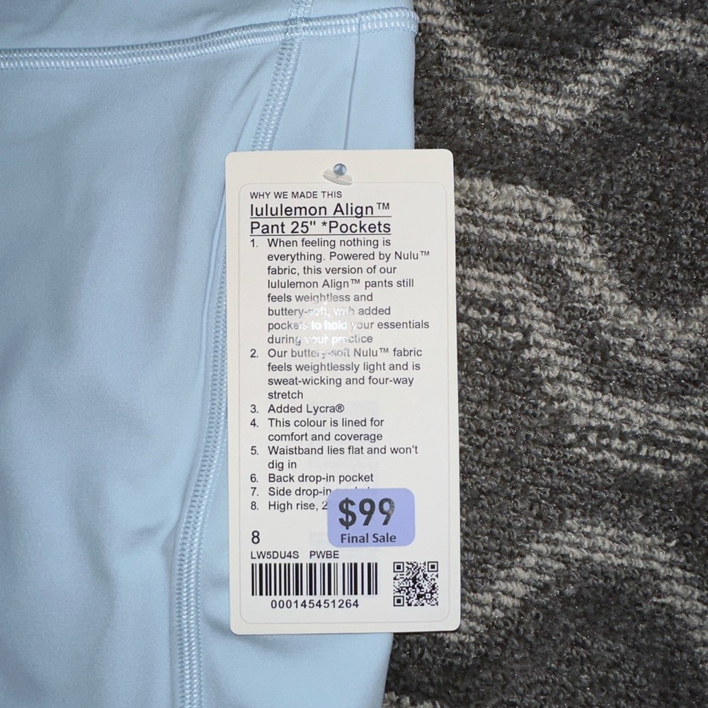 NWT Lululemon Align High-Rise Pant Leggings Tights with Pockets 25" - Picture 2 of 9